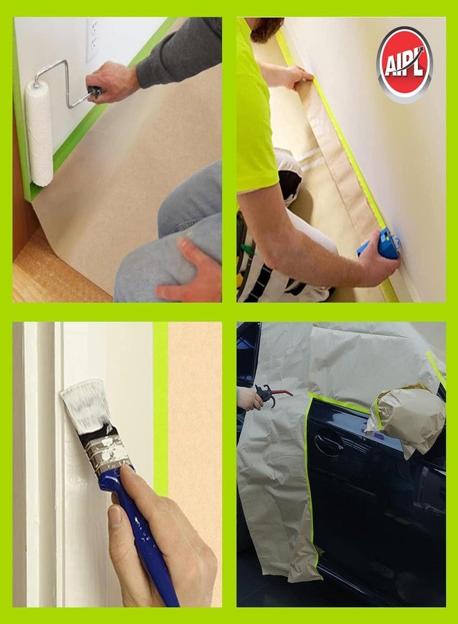 AIPL Pre-Taped Masking Paper for Painting - 20 CM X 20 MTR Tape and Drape Painters Paper, Paint Adhesive Protective Paper Roll for Covering Skirting, Frames, Cars and Auto Body (1 Roll) - Image 5